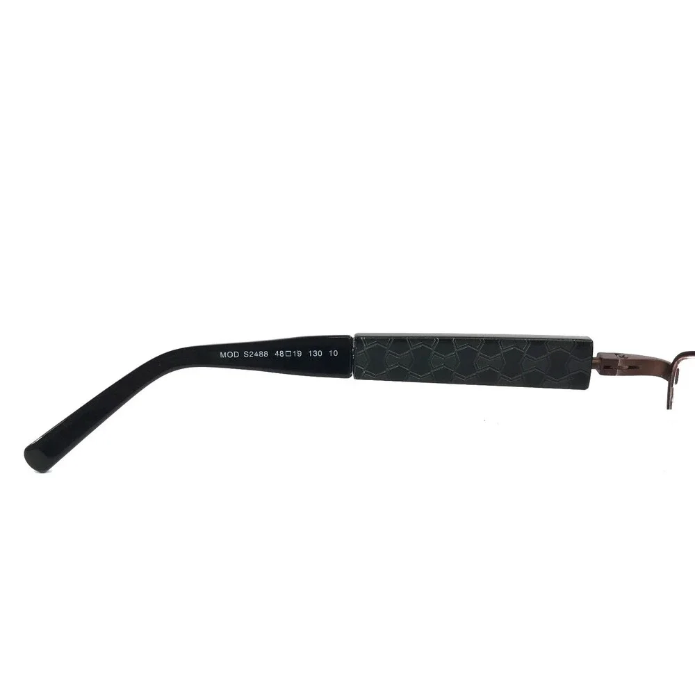 Easyflip Eyeglasses Frames MOD S2488 10 Black Brown w/ Clip On 48-19-130